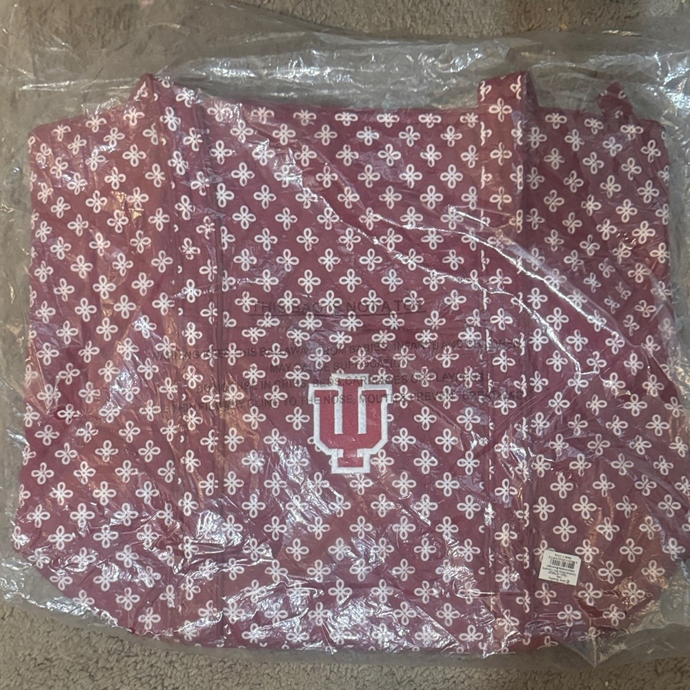 Vera Bradley Red and White Indiana Collegiate Tote
